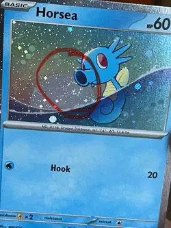 POKEMON HORSEA SVP137 PROMO BLACK STAR COSMOS HOLOFOIL WITH SWIRL NM CARD - Image 3