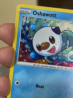 POKEMON OSHAWOTT SWSH222 PROMO BLACK STAR COSMOS HOLOFOIL SMALL SWIRL NM CARD - Image 3