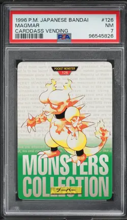 PSA 7 NEAR MINT Magmar #126 Bandai Carddass Vending Green 1996 Pokemon Card - Image 1