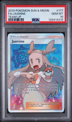 Jasmine Full Art 177/181 Sun & Moon Team Up Holo Card PSA 10 GEM MT - Image 1