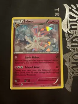 Pokemon Card TCG Sylveon 72/111 XY Furious Fists Cracked Ice Holo Rare 2014 LP - Image 1