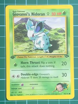Giovanni’s Nidoran Gym Challenge 75/132 1st Edition Common WOTC Non Holo 2000 - Image 1