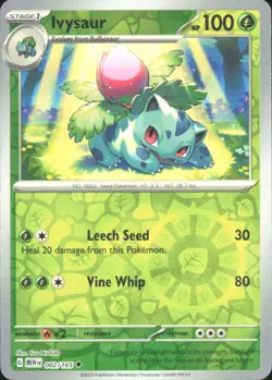 Pokemon TCG - Ivysaur - SV: Scarlet & Violet 151 002/165 NM - REVERSE HOLO - Image 1