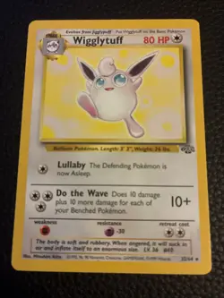 Vintage 1999 Pokemon TCG Jungle WIGGLYTUFF NON-HOLO Rare 32/64 Unlimited LP - Image 1
