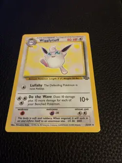Vintage 1999 Pokemon TCG Jungle WIGGLYTUFF NON-HOLO Rare 32/64 Unlimited LP - Image 2