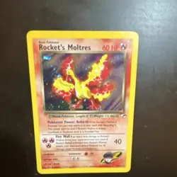 Pokemon Rocket's Moltres Holo Rare 60 HP Gym Heroes 12/132 English 2000 - Image 1