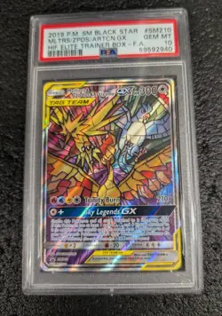 Pokemon TCG Moltres & Zapdos & Articuno GX Black Star Promo Holo PSA 10 #SM210 - Image 1