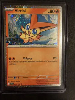 [SWIRL] Victini Black Bolt Stamped 012/086 Cosmos Holo Black Bolt Pokemon NM - Image 1