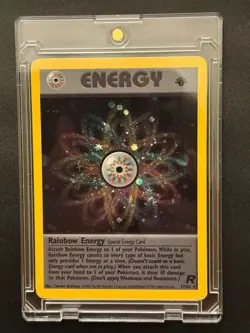 Pokemon TCG 1st Edition Holo Team Rocket Rainbow Energy 17/82 Vintage 2000 SWIRL - Image 2