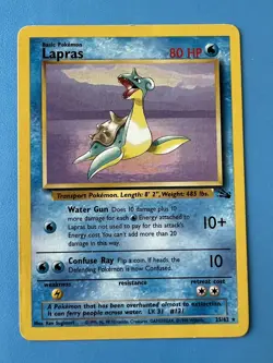 Pokemon TCG Lapras 25/62 Fossil Unlimited Non-Holo 1999 WOTC Vintage - Image 1