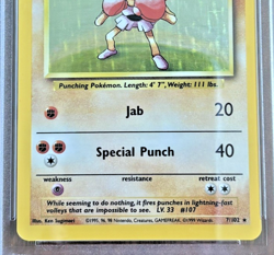 1999 Pokemon Base Set - Hitmonchan Holo (7/102) - PSA 8 (NM-Mint) - Image 2