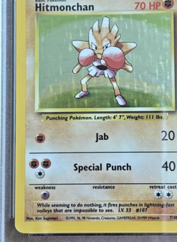 1999 Pokemon Base Set - Hitmonchan Holo (7/102) - PSA 8 (NM-Mint) - Image 5