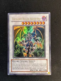 YUGIOH THOUGHT RULER ARCHFIEND ULTRA RARE LIGHT PLAY TDGS-EN044 - Image 1