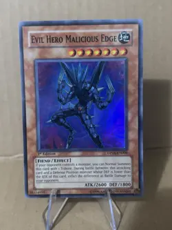 Yu-Gi-Oh! TCG Evil Hero Malicious Edge DP06-EN006 1st Edition Super Rare NM - Image 1