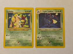 Ledyba 71/105 and Light Ledian 24/105 Neo Destiny Pokemon Cards - Image 1