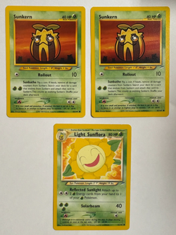 Light Sunflora 72/105 Sunkern 83/105 Neo Destiny Evolution Pokemon Cards - Image 1