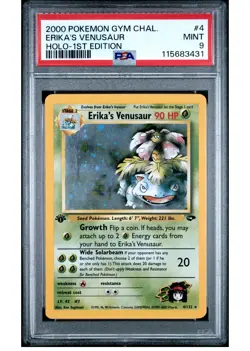 PSA 9 - 1st Edition Erika's Venusaur Gym Challenge Holo #4 Pokemon Card English - Image 1