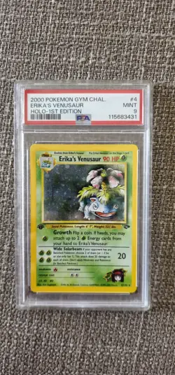 PSA 9 - 1st Edition Erika's Venusaur Gym Challenge Holo #4 Pokemon Card English - Image 3