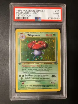 Vileplume Holo PSA 9 Jungle 1st Edition Rare Vintage Pokemon Card - Image 1