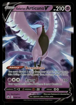 Galarian Articuno V 058/198 SWSH06: Chilling Reign Pokemon Card - Image 1
