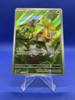 Pokemon TCG Caterpie Scarlet & Violet Holo Illustration Card 172/165 Rare NM - Image 1