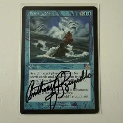 1x Signed Denying Wind Prophecy LP Blue Rare MAGIC THE GATHERING Free Shipping - Image 1