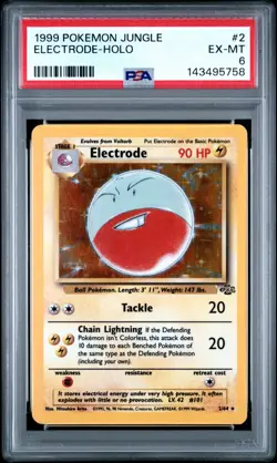 1999 Pokemon Jungle ELECTRODE #2 Holo Foil Vintage PSA 6 EX-MT - Image 1