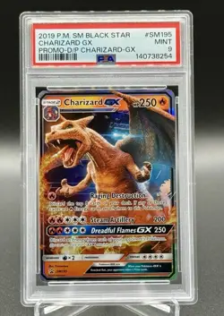 PSA 9 Pokemon TCG Black Star Promo Detective Pikachu Charizard GX SM195 - Image 1