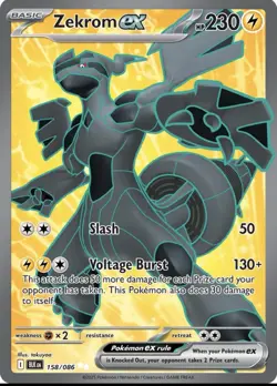 Zekrom ex - 158/086 - Secret Rare NM, English Pokemon Black Bolt - Image 1