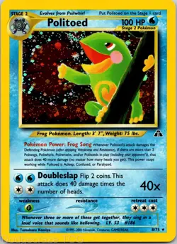 Politoed 8/75 Holo Rare Neo Discovery Pokemon NM - Image 1
