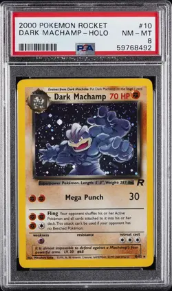 2000 POKEMON ROCKET #10 DARK MACHAMP-HOLO PSA 8 - Image 1