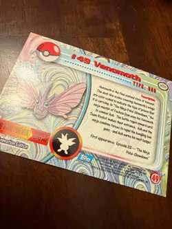 Pokemon Topps Blue Label 1999 Venomoth #49 Silver Holo - Vintage, Near Mint - Image 2