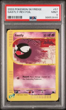 2003 POKEMON Skyridge Ghastly-REVERSE FOIL 57 PSA 9 POP 59 - Image 1