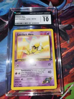 POKEMON TCG 2000 Sabrina’s abra 1st Edition 93 CGC 10 GEM MINT - Image 1