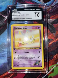 POKEMON TCG 2000 Sabrina’s abra 1st Edition 93 CGC 10 GEM MINT - Image 2