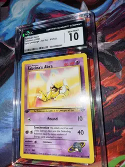 POKEMON TCG 2000 Sabrina’s abra 1st Edition 93 CGC 10 GEM MINT - Image 3