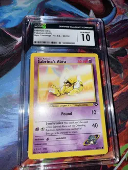 POKEMON TCG 2000 Sabrina’s abra 1st Edition 93 CGC 10 GEM MINT - Image 4