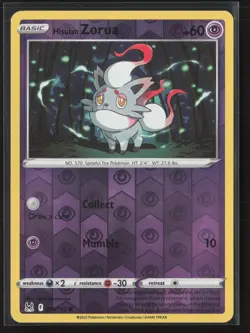 Hisuian Zorua Common SWSH11: Lost Origin 075/196 NM Pokemon Card Reverse Holo - Image 1