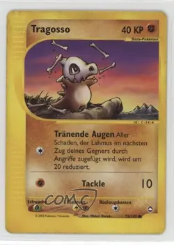 Cubone German Pokemon e-Card Series Aquapolis #72 2003 - Image 1