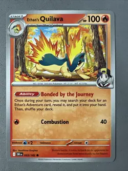 Pokemon TCG * Destined Rivals 033/182 Ethan's Quilava Common * UNG NM FRESH PACK - Image 1