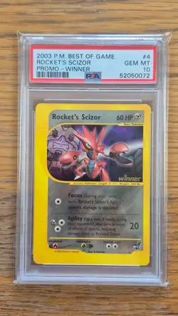 Pokemon - PSA 10 - Rocket's Scizor - 4 - Best Of Game Promo - Winner - Image 1