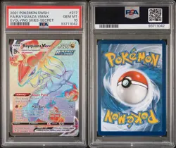 Pokemon Rayquaza VMAX 217/203 Secret Rainbow Rare Evolving Skies, PSA 10 - Image 3