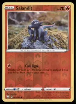 Pokemon TCG Salandit 027/163 Reverse Holo Yuka Morii - Image 1