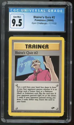 Pokemon - Gym Challenge Blaine's Quiz #2 111/132 CGC 9.5 - Image 1