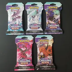 Lot Of 5 Pokemon TCG: Sword & Shield Chilling Reign Sleeved Booster Packs New - Image 1