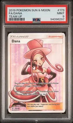 Pokemon TCG: Dana - Graded PSA 9 MINT 2019 Team Up #173 Full Art Ultra Rare - Image 1