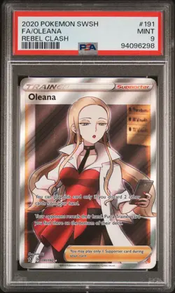 Pokemon TCG: Oleana - Graded PSA 9 MINT 2020 Rebel Clash #191 Full Art U/R - Image 1