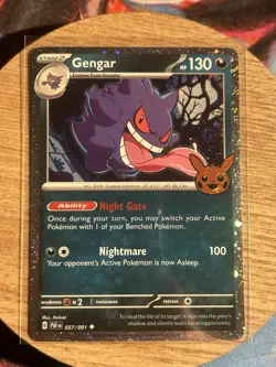 Gengar 057/091 Trick or Trade 2024 Halloween Stamp Cosmos Holo NM Pokemon - Image 1