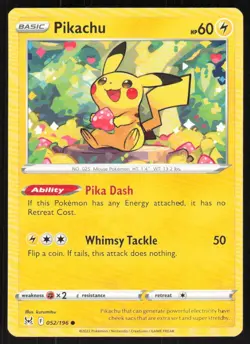 2022 Sword & Shield - Lost Origin Pikachu Basic/Common #52 - Image 1