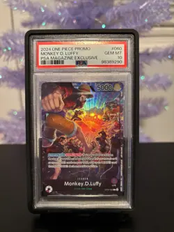 2024 ONE PIECE PROMOS PSA MAGAZINE EXCLUSIVE #060 MONKEY D. LUFFY PSA 10 w/ GG - Image 1